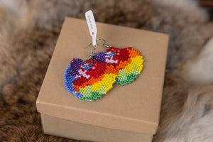 Rainbow Colored Heart Earrings