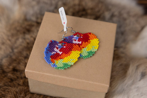 Rainbow Colored Heart Earrings