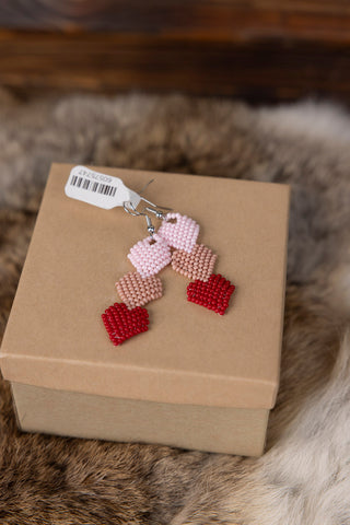 Three Stacked Beaded Hearts