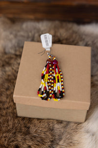 Beaded Layer Hoop Earrings with Bead on Top