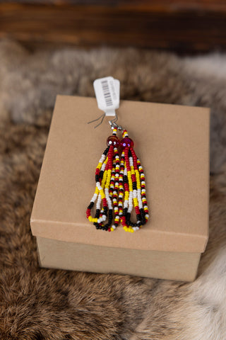 Beaded Layer Hoop Earrings with Bead on Top