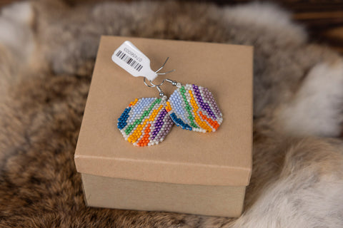 Round Beaded Colorful Earrings