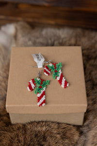 Beaded Candy Cane Earrings