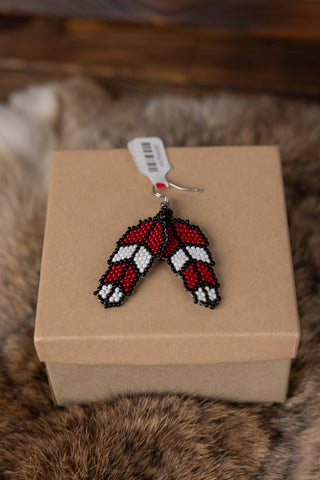 Beaded Feather Earrings