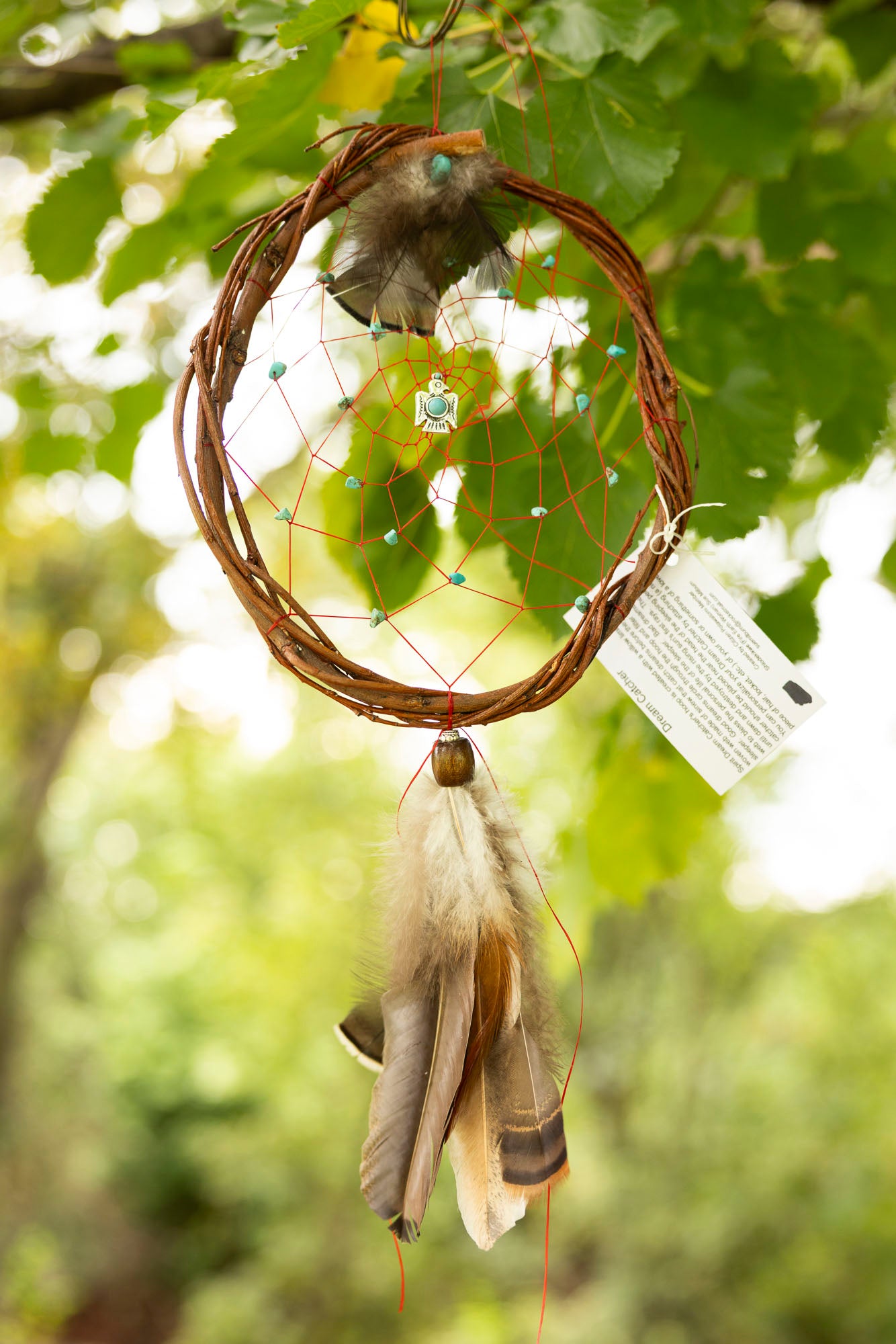 Willow Dreamcatcher - Medium (Turquoise with Water Bird)