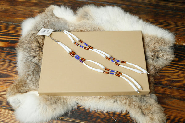 Dentalium / Beaded Earrings - Assorted Colors