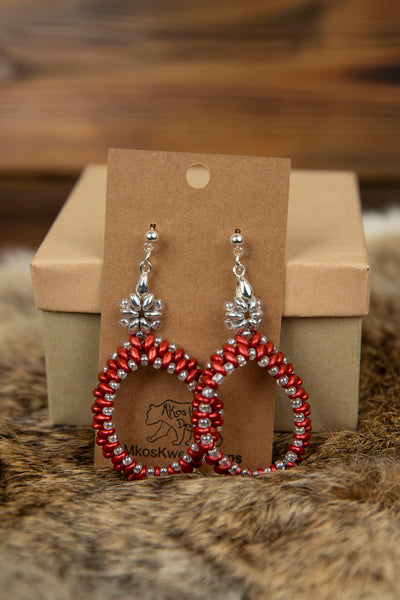 Beaded Oval Duo Earrings