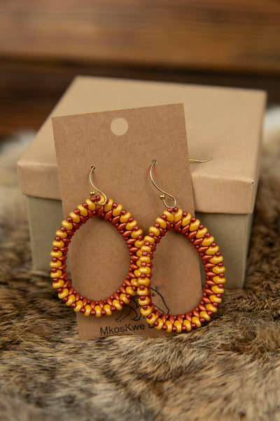 Beaded Oval Duo Earrings
