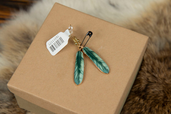 Small Colorful Feather Earrings
