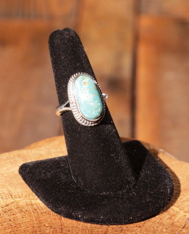 Turquoise Stone with Sterling Silver Band