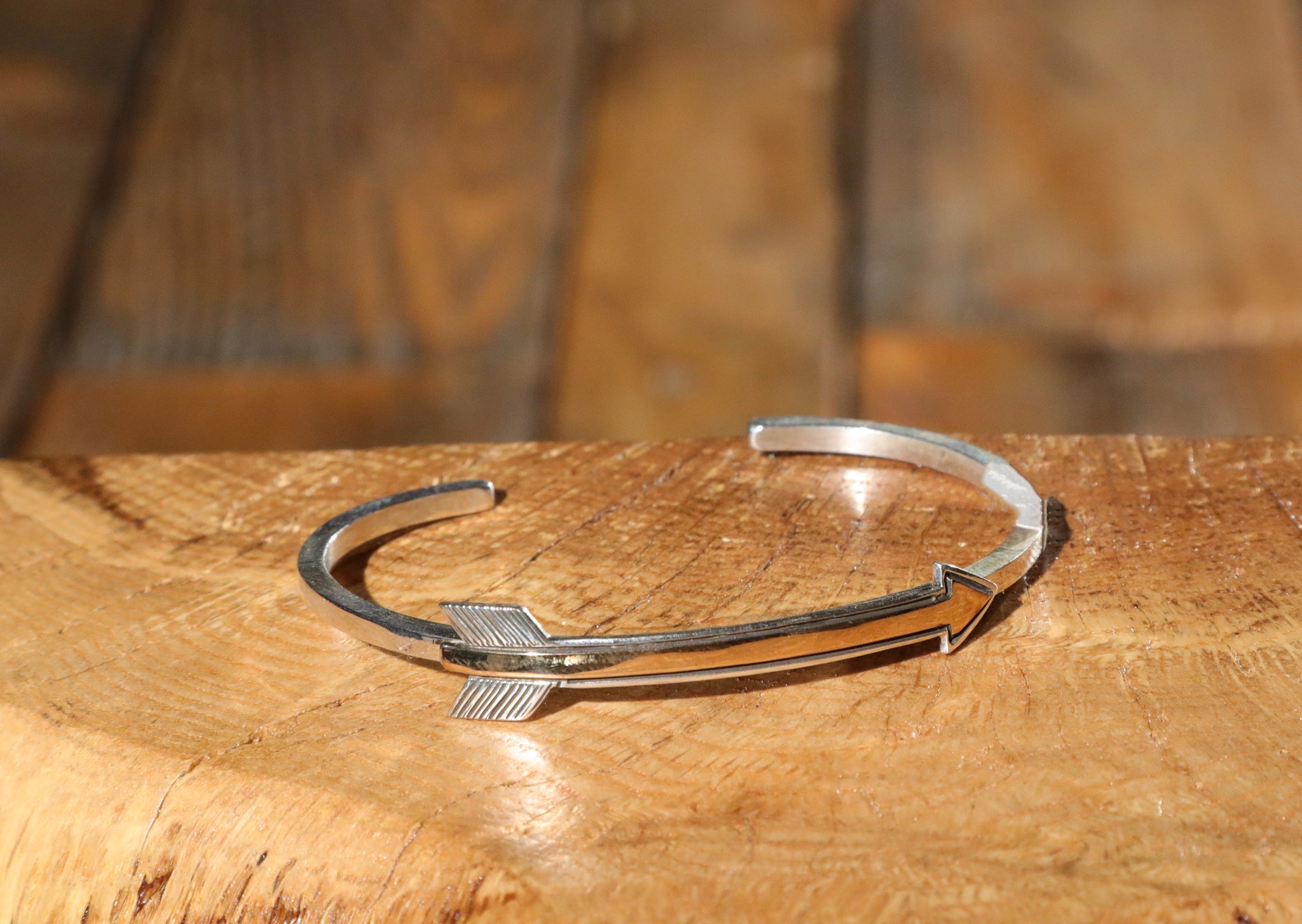 Sterling Silver Band with a Gold Arrow