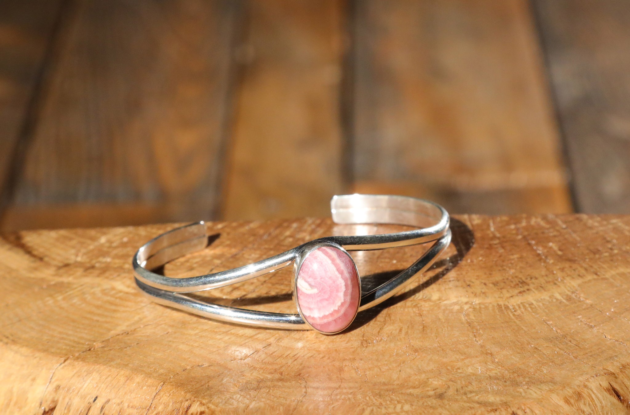 Pink Spiny Oyster with Sterling Silver Bracelet