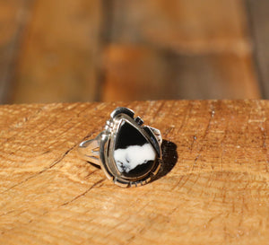 White Buffalo Tear Drop Ring