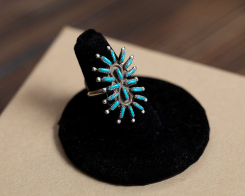 Zuni Needle Point Turquoise Ring