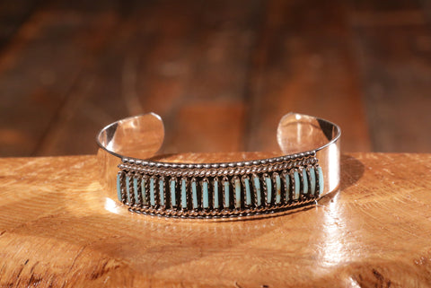 Zuni Turquoise Needlepoint Cuff Bracelet