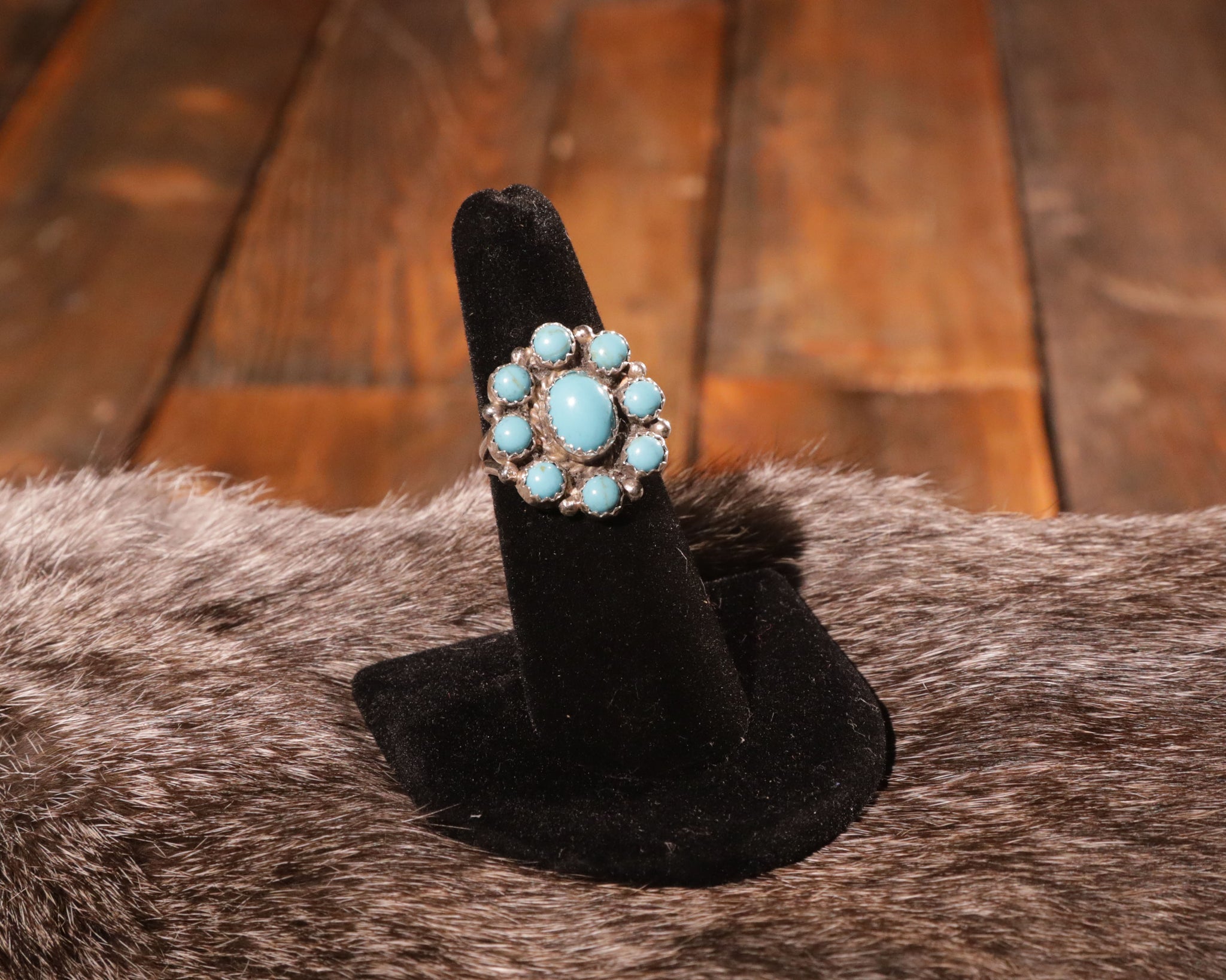 Turquoise Cluster Stone Ring