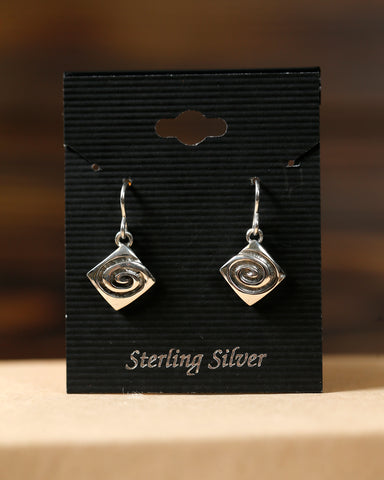 Square Sterling Silver Stamped Earrings