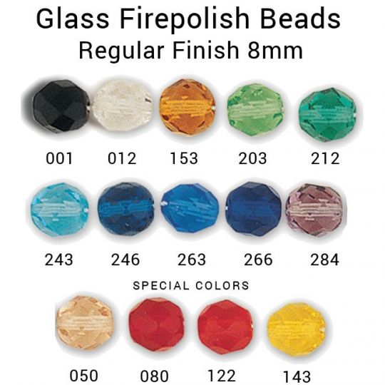 Glass Beads/Fire polish regular 8mm