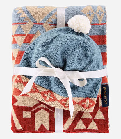 Pendleton Knit Baby Blanket w/Beanie