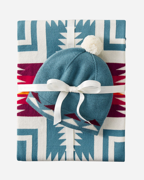 Pendleton Knit Baby Blanket and Beanie