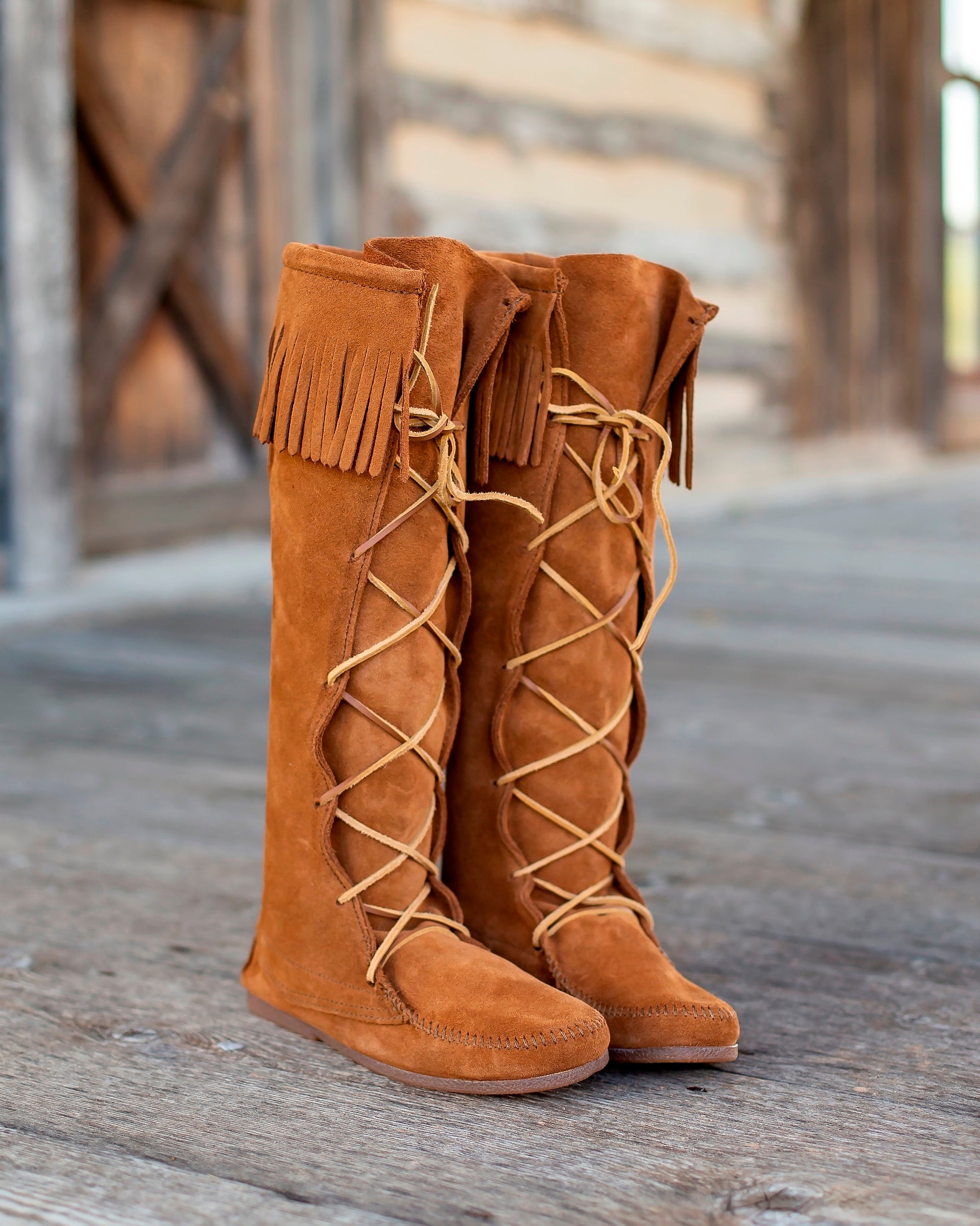 Minnetonka front lace boots Clearance