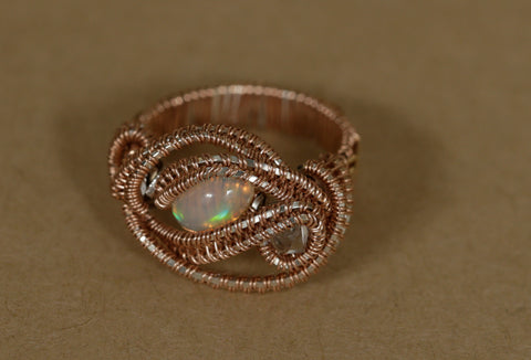 Opal Kerkimer Diamond Ring