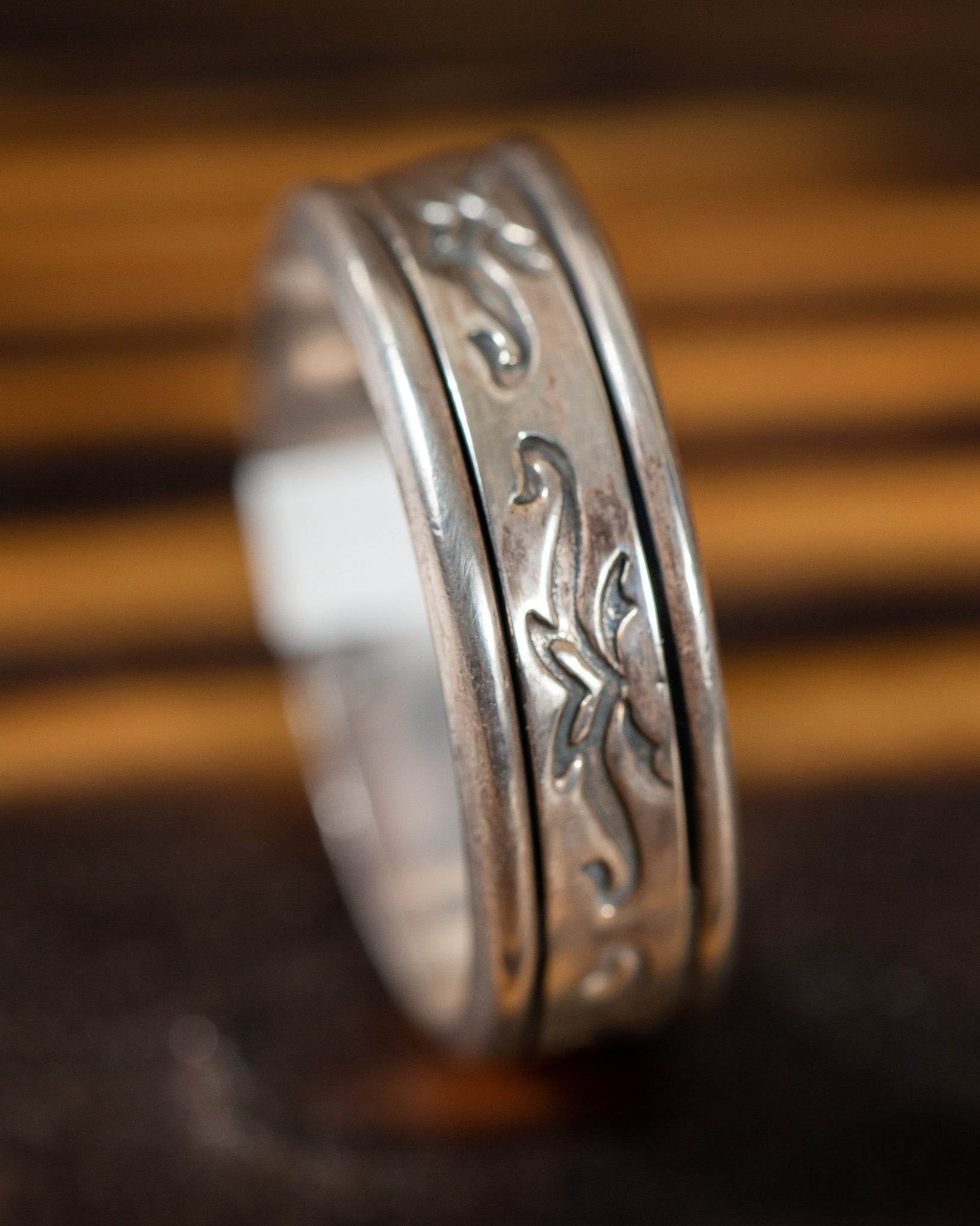 Sterling Silver Etched Ring