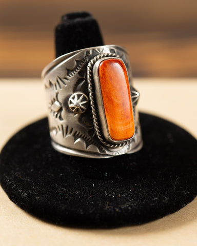 Sterling Silver Coral Ring