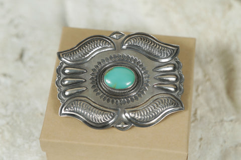 Belt Buckle with Turquoise Stone