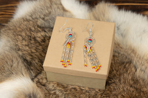 Beaded Dangle Dreamcatcher Earrings