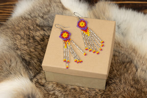 Beaded Dangle Dreamcatcher Earrings