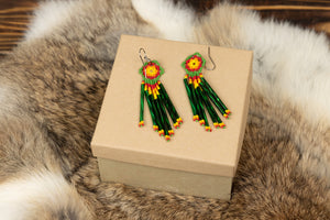 Beaded Dangle Dreamcatcher Earrings