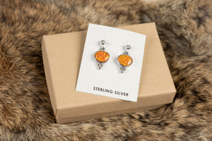Orange Fire Opal Earrings