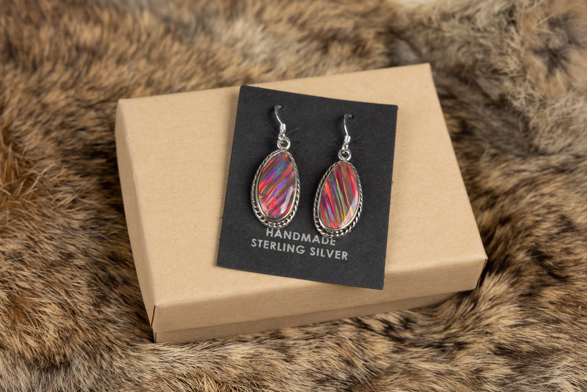 Orange Fire Opal Dangle Earrings