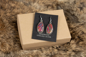 Orange Fire Opal Dangle Earrings