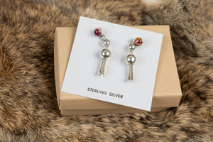 Sterling Silver Earrings with Purple Stone