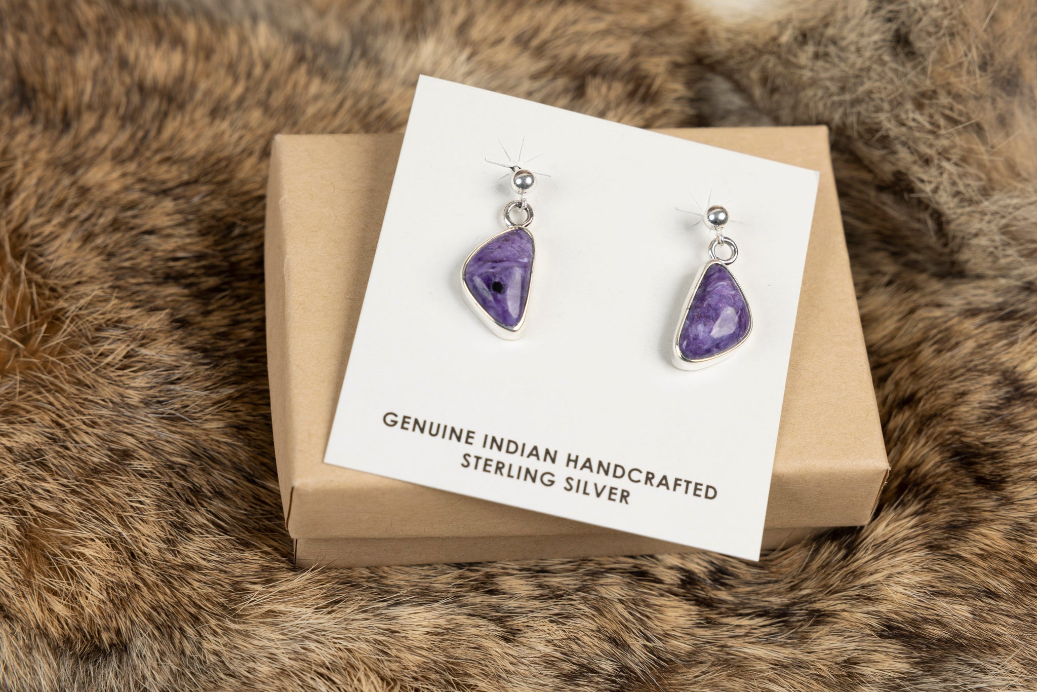 Purple Rhodonite Earrings