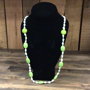 Shell/Lime Turquoise necklace