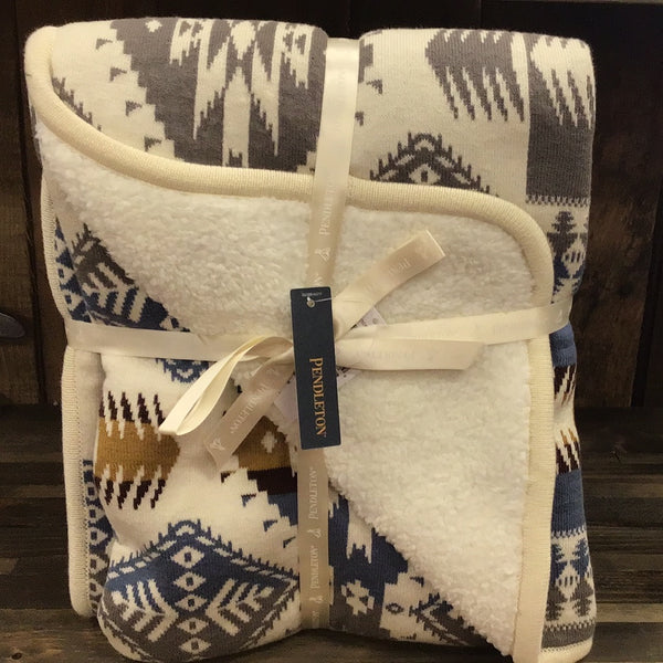 Pendleton Knit Sherpa Baby Blanket