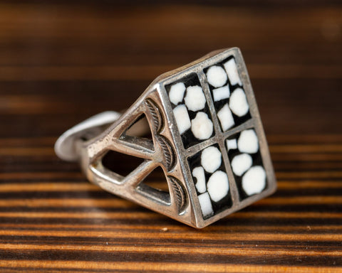 Ivory and Onyx Inlay Ring