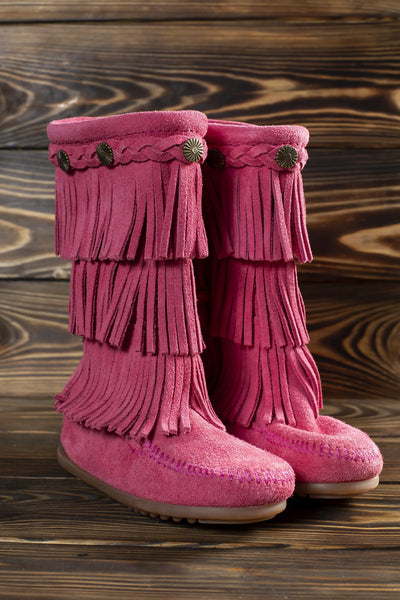 Minnetonka Three Layer Fringe Boot Child Potawatomi Gift Shop